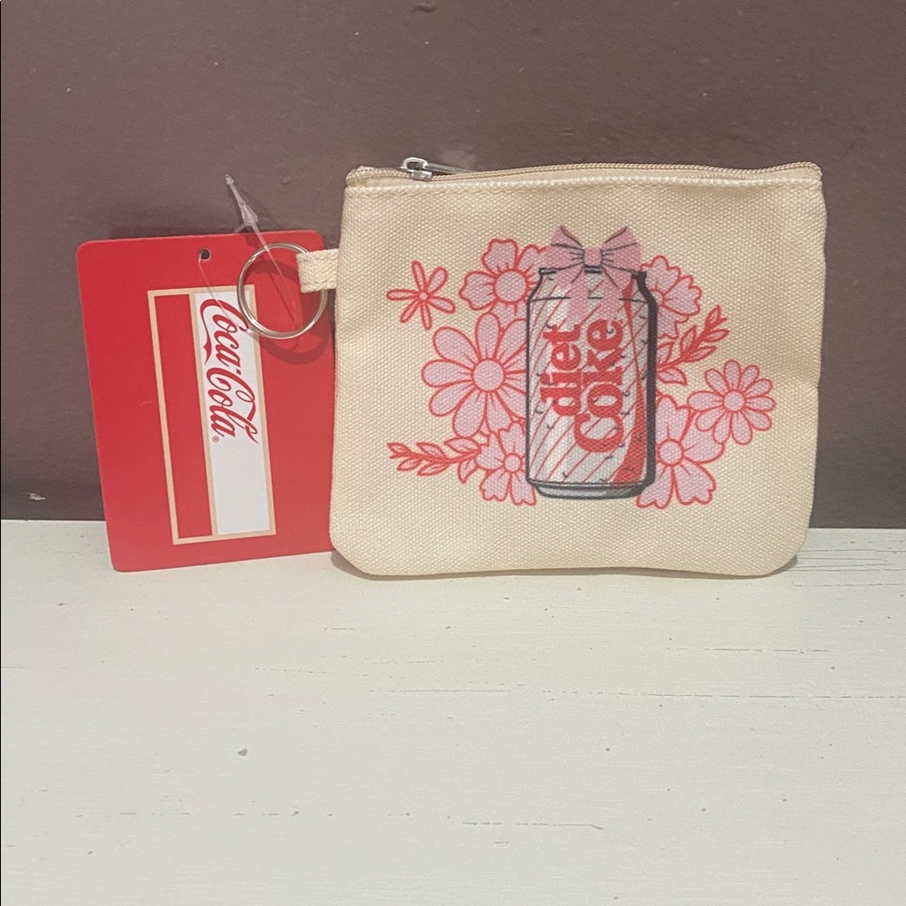 Diet Coke Canvas Coin Purse Bag Keychain Bag Charm